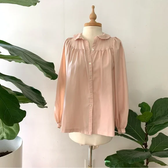 60’s True Vintage pale pink poet blouse - Picture 5 of 9
